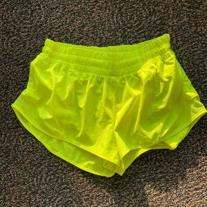 lululemon Women's Neon lime green Hotty Hot Shorts